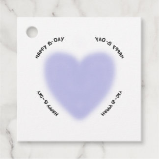 Aesthetic Purple Heart Happy Birthday Design  Favor Tags
