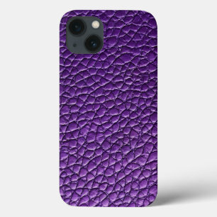 Aesthetic Purple Leather Chic Designer Style iPhone 13 Case