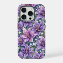 Aesthetic Purple Lily Floral Watercolor