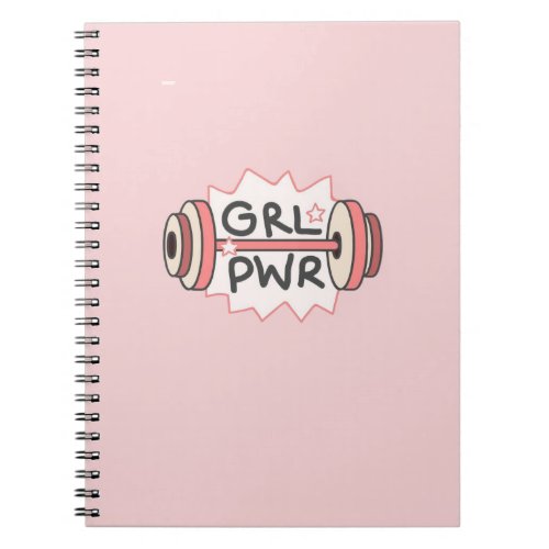 Aesthetic PWR GRL pink spiral notebook