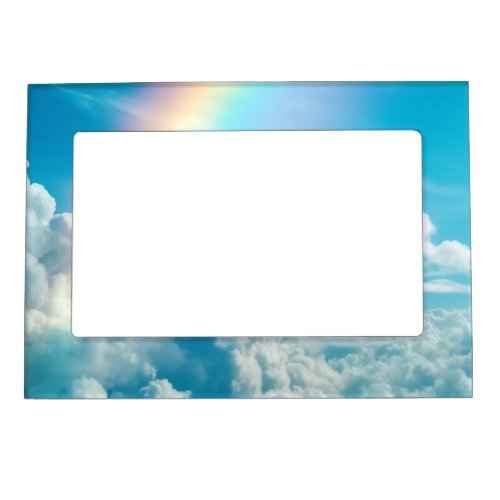 Aesthetic Rainbow and Clouds Magnetic Frame