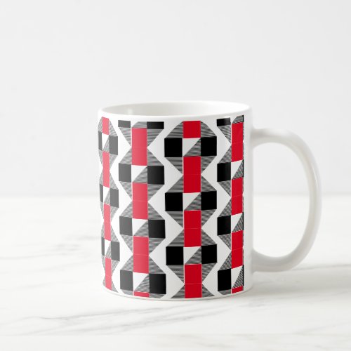 aesthetic red and black classic color geometric coffee mug