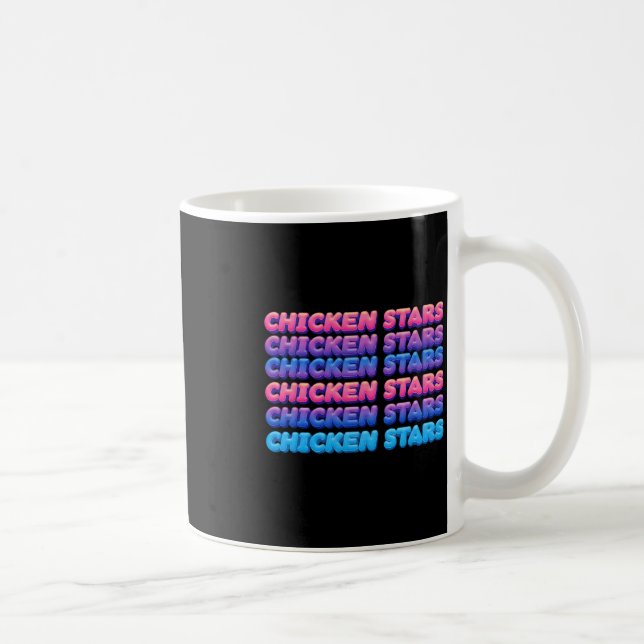 Aesthetic Repeating Chicken Stars Viral Meme Sloga Coffee Mug (Right)