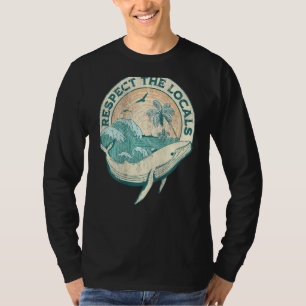 Aesthetic Respect The Local  Ocean Word On Back T-Shirt