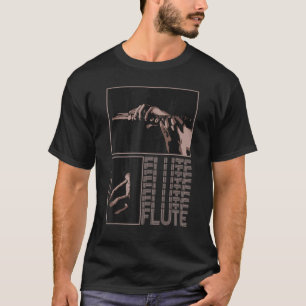 Aesthetic Retro Flutist Instrument Flute Player Mu T-Shirt