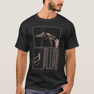Aesthetic Retro Flutist Instrument Flute Player Mu T-Shirt