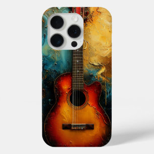 Aesthetic Retro Guitar Music Inspired Artistic iPhone 15 Pro Case