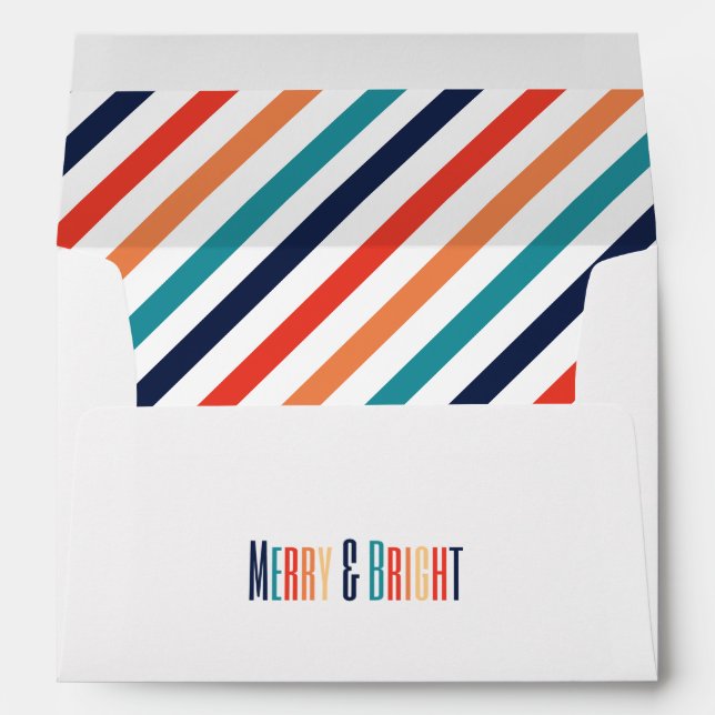 Aesthetic Retro Stripes Colorful Lines Christmas  Envelope (Back (Bottom))