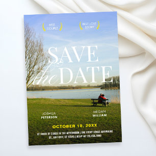 Aesthetic romance movie poster photo save the date