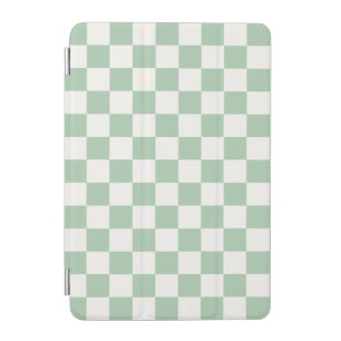 Aesthetic Sage Green Checkerboard iPad Mini Cover