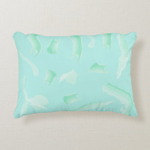 Aesthetic Sage Green Jade Marble Watercolor Seamle Accent Pillow