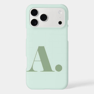 Aesthetic Sage Green Minimalist Initial Letter A iPhone 17 Pro Max Case