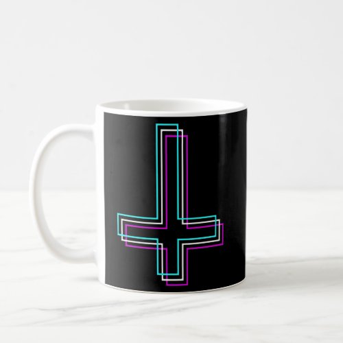 Aesthetic Satanic Inverted Cross Vaporwave Devil Coffee Mug