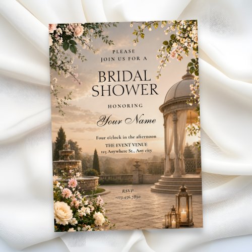 Aesthetic scenic bridal shower invitation