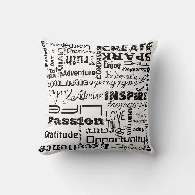 Aesthetic Script Motivational Words Throw Pillow,  Pillow (Front)