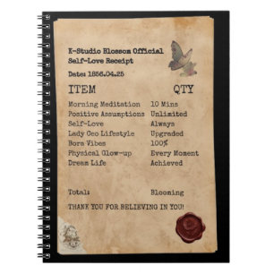 Aesthetic Self-Love Receipt Manifestation Journal