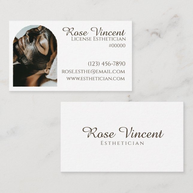 Aesthetic Simple Modern Spa Beauty Wellness Clean Business Card (Front/Back)