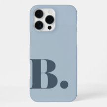 Aesthetic Slate Blue Minimalist Initial Letter B