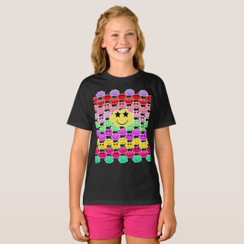 Aesthetic Smiley Clouds for kids T_Shirt