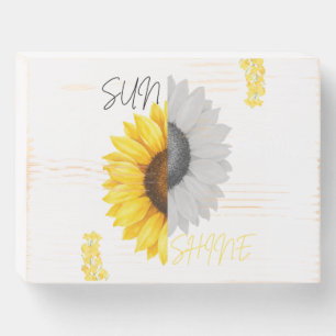 Aesthetic Split Sunflower Wooden Sign