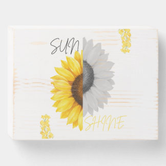 Aesthetic Split Sunflower Wooden Sign |