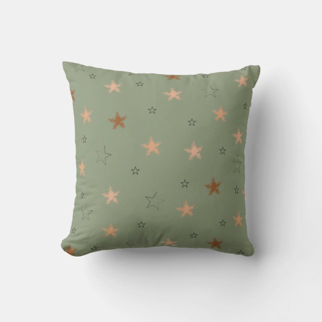 Aesthetic Star Pattern Throw Pillow (Front)