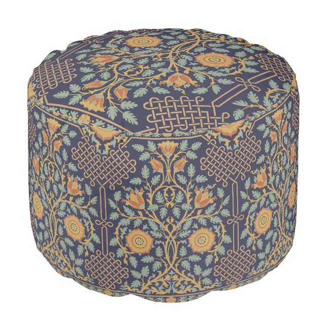 Aesthetic Style Rose Flowers Pattern Pouf (Angled Front)