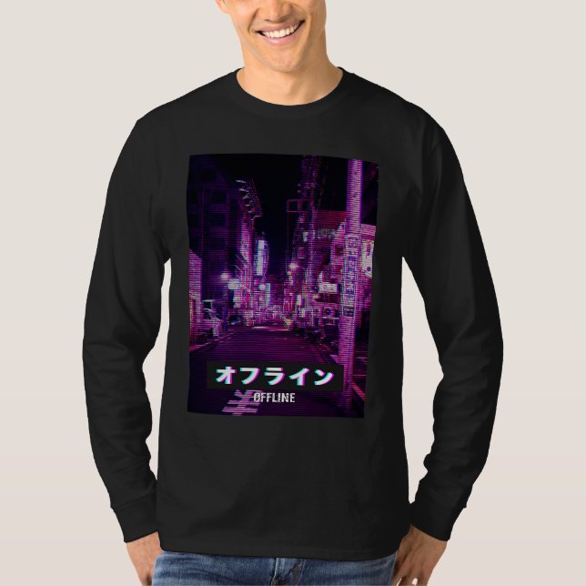 Aesthetic Style Vaporwave Japan 80s Meme Sad Glitc T-Shirt (Front)
