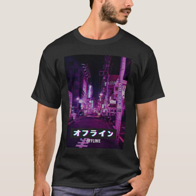 Aesthetic Style Vaporwave Japan 80s Meme Sad Glitc T-Shirt (Front)