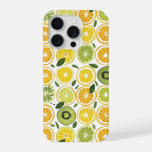 Aesthetic Summer Lemon Pattern iPhone Case (Back)