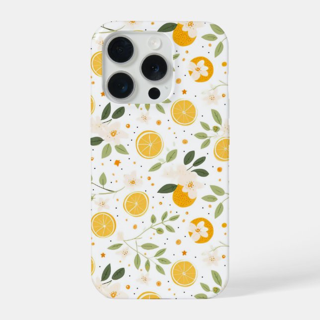 Aesthetic Summer Lemon Pattern iPhone Case (Back)