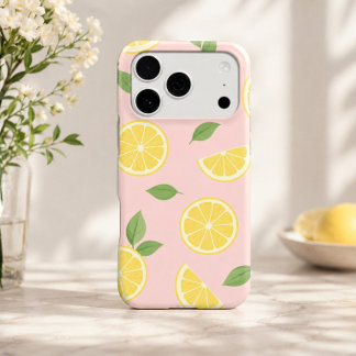 Aesthetic Summer Pink Lemon Citrus iPhone 17 Pro Case