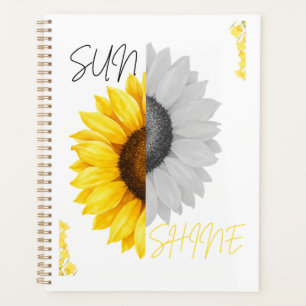 Aesthetic Sunshine Sunflower Spiral Notebook