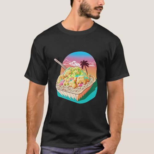 Aesthetic Synthwave Fried Rice with 80s Aesthetic T_Shirt