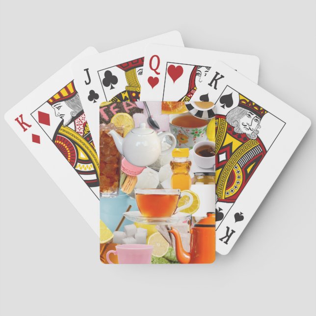 Aesthetic Tea Collage  Poker Cards (Back)