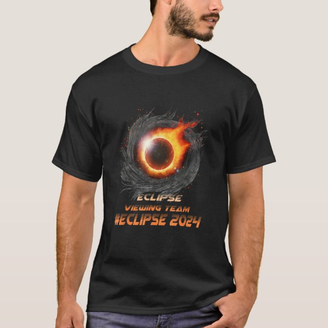 Aesthetic Total Solar Eclipse Viewing Team 2024 T-Shirt (Front)