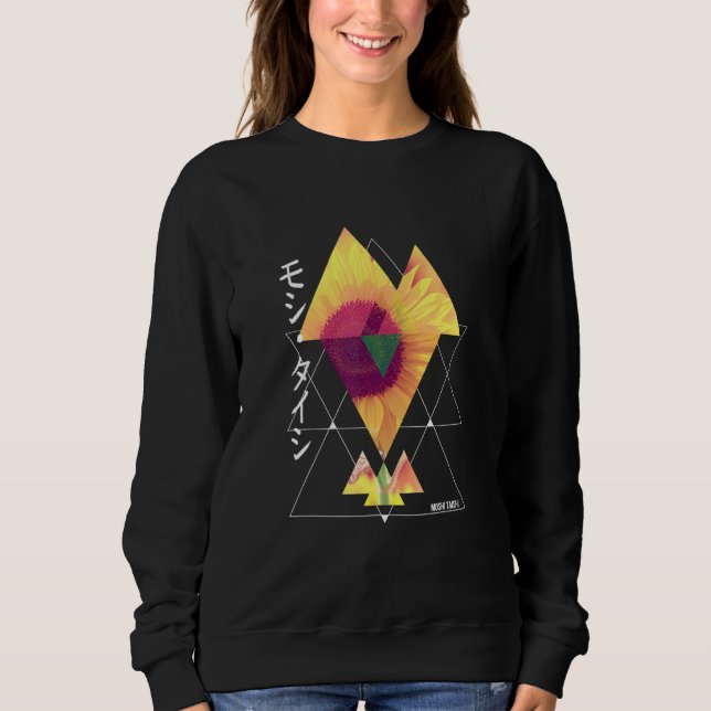 Aesthetic Triangle Sunflower Streetwear Trendy Gra Sweatshirt (Front)