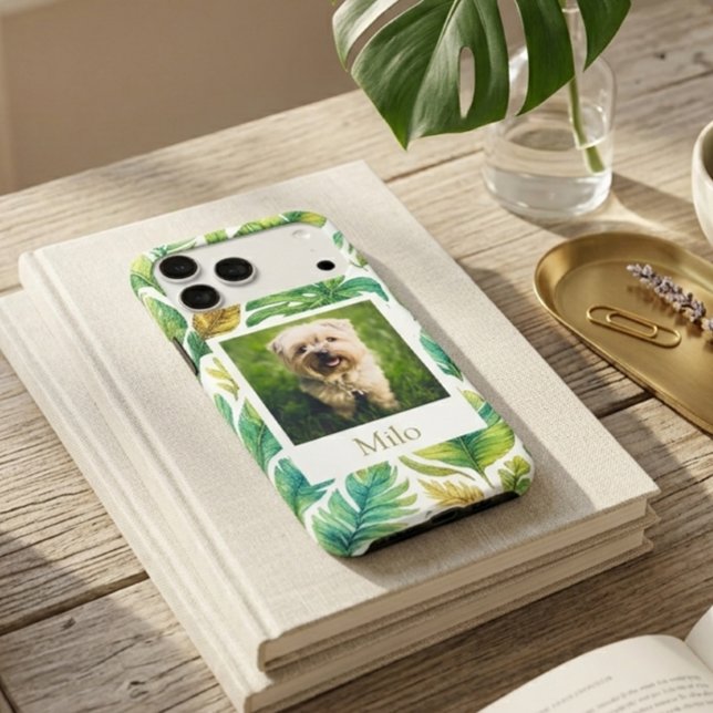 Aesthetic Tropical Polaroid Pet Lover Name Case-Mate iPhone Case (Creator Uploaded)
