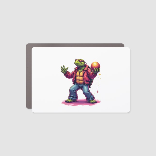 Aesthetic Turtle Disco T-Shirt Car Magnet (Front)