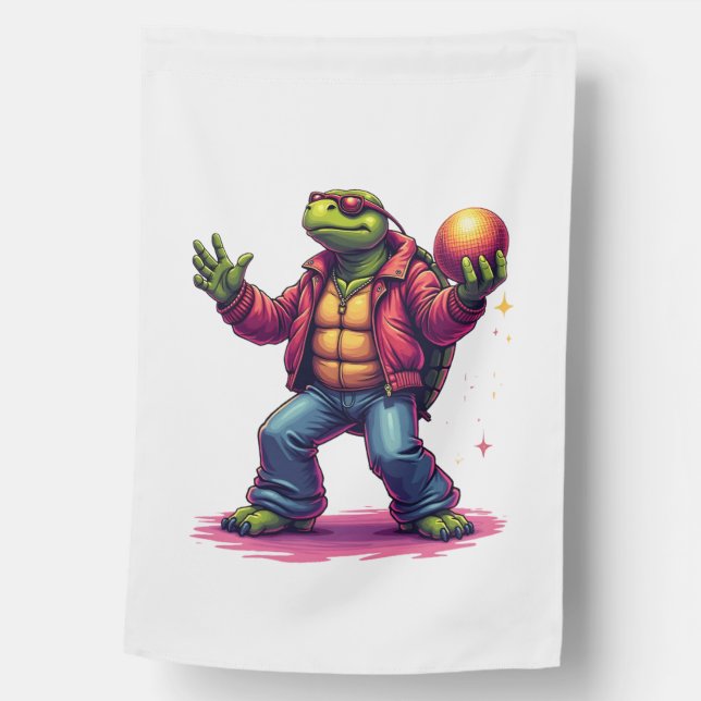 Aesthetic Turtle Disco T-Shirt House Flag (Front)