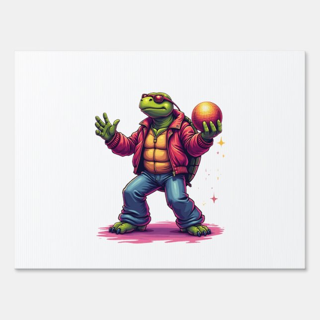 Aesthetic Turtle Disco T-Shirt Sign (Front)