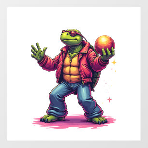 Aesthetic Turtle Disco T-Shirt Wall Decal