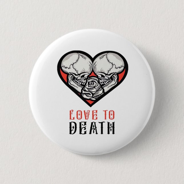 Aesthetic Valentines Till Death Do Us Part Button (Front)