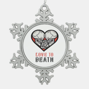 Aesthetic Valentines Till Death Do Us Part Snowflake Pewter Christmas Ornament