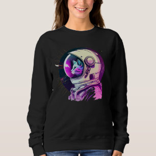 Aesthetic Vaporwave Space Cat 80s 90s Astronaut  1 Sweatshirt