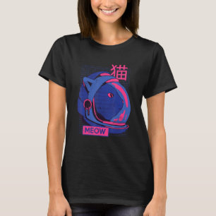 Aesthetic Vaporwave Space Cat Meow 80s 90s Aesth T-Shirt