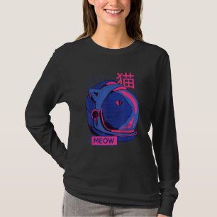 Aesthetic Vaporwave  Space Cat Meow  80s 90s Aesth T-Shirt