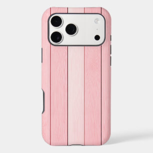 Aesthetic Vertical Wood Pattern Pink Colour  iPhone 17 Pro Max Case