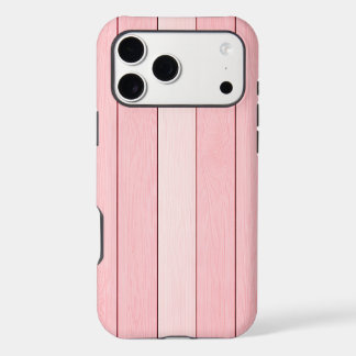 Aesthetic Vertical Wood Pattern Pink Colour iPhone 17 Pro Max Case