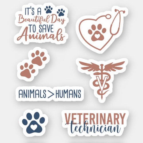 Aesthetic Veterinary Vet Technician Pack Sticker